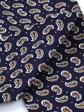 Dark blue twilly scarf in English printed silk FRANGY